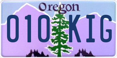 OR license plate 010KIG