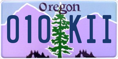 OR license plate 010KII