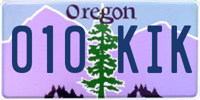 OR license plate 010KIK