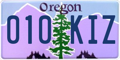 OR license plate 010KIZ