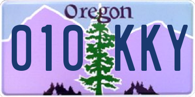 OR license plate 010KKY