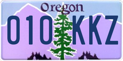 OR license plate 010KKZ