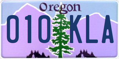 OR license plate 010KLA