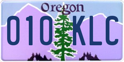 OR license plate 010KLC
