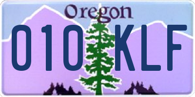 OR license plate 010KLF