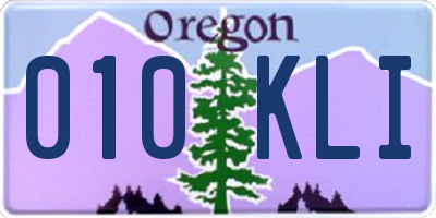 OR license plate 010KLI