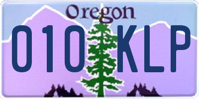 OR license plate 010KLP
