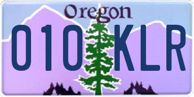 OR license plate 010KLR