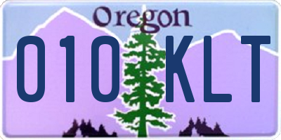 OR license plate 010KLT