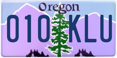 OR license plate 010KLU