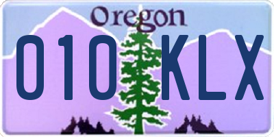 OR license plate 010KLX