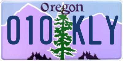 OR license plate 010KLY