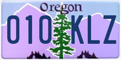 OR license plate 010KLZ