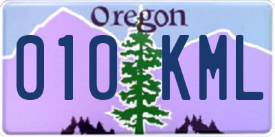 OR license plate 010KML