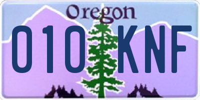 OR license plate 010KNF