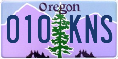 OR license plate 010KNS