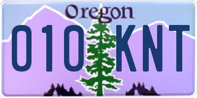 OR license plate 010KNT