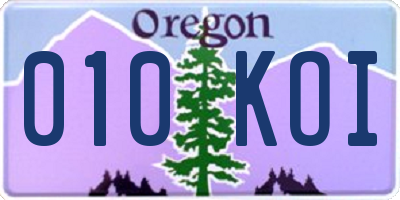 OR license plate 010KOI