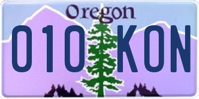 OR license plate 010KON