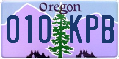 OR license plate 010KPB