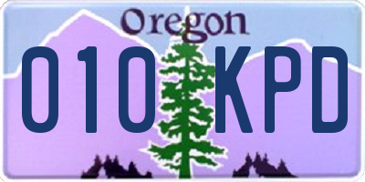OR license plate 010KPD