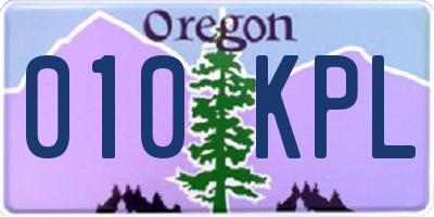OR license plate 010KPL