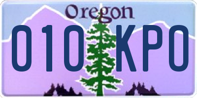 OR license plate 010KPO