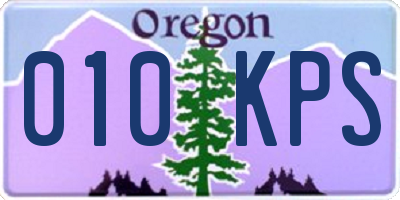 OR license plate 010KPS