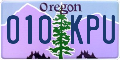 OR license plate 010KPU