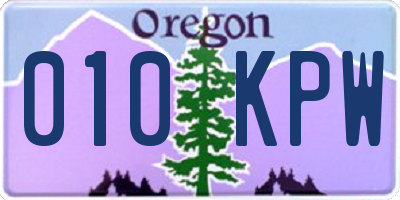 OR license plate 010KPW