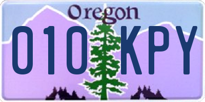 OR license plate 010KPY