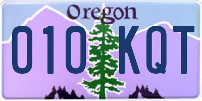 OR license plate 010KQT