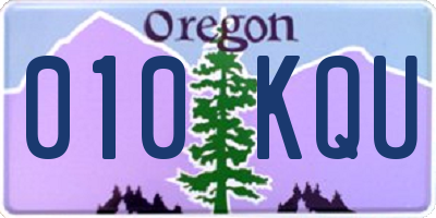 OR license plate 010KQU