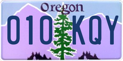 OR license plate 010KQY