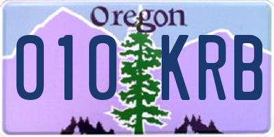 OR license plate 010KRB