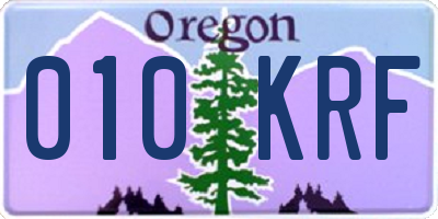 OR license plate 010KRF