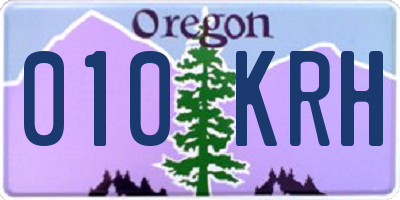 OR license plate 010KRH