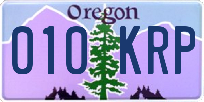OR license plate 010KRP