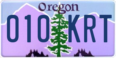 OR license plate 010KRT