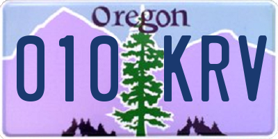 OR license plate 010KRV