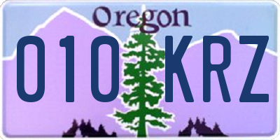 OR license plate 010KRZ