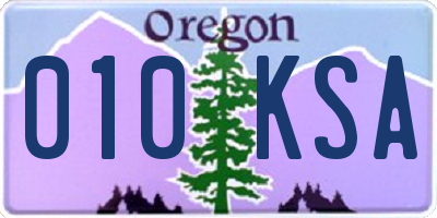 OR license plate 010KSA