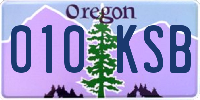 OR license plate 010KSB