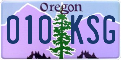 OR license plate 010KSG