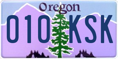 OR license plate 010KSK