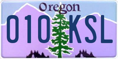 OR license plate 010KSL