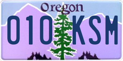 OR license plate 010KSM