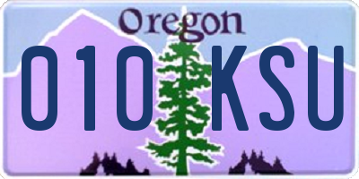 OR license plate 010KSU