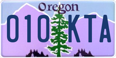 OR license plate 010KTA