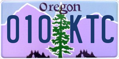 OR license plate 010KTC